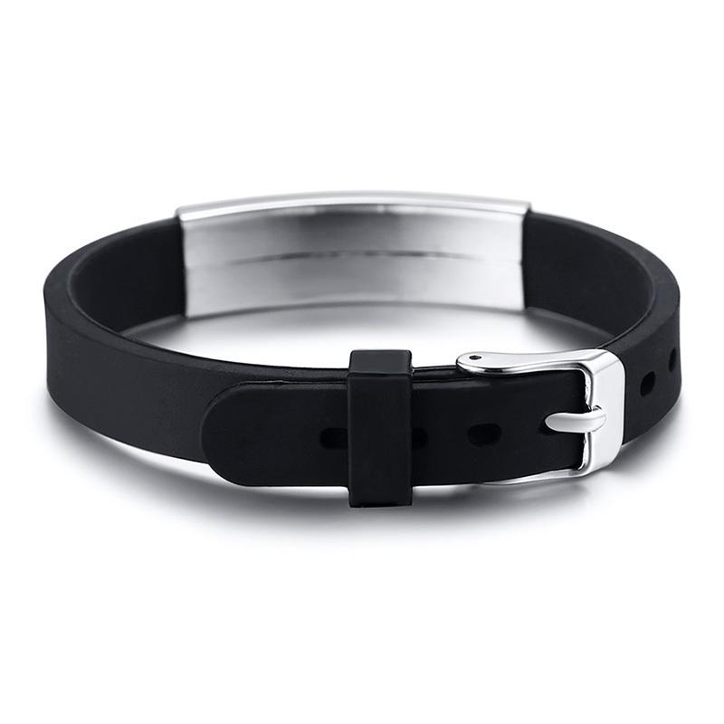 DIABETES EPILEPSY ALLERGY COPD ALLERGY WARFARIN  ASTHMA PACEMAKER Men's Black Silicone Adjustable Medical Alert ID Bracelet