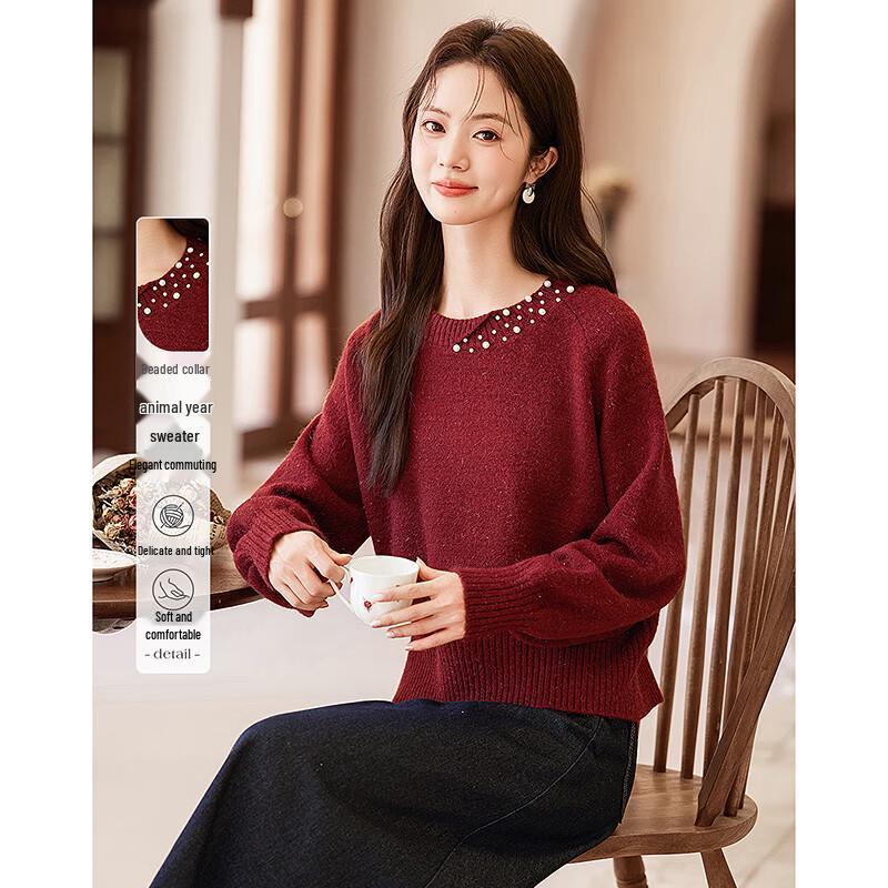 

Элегантный джемпер с длинным рукавом и круглым вырезом One Size