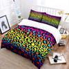 Fashion Rainbow Leopard Print Bedding Set For Kids Luxury Gift 3Pcs Digital Print Comforter Set Soft Comfortable Breathable