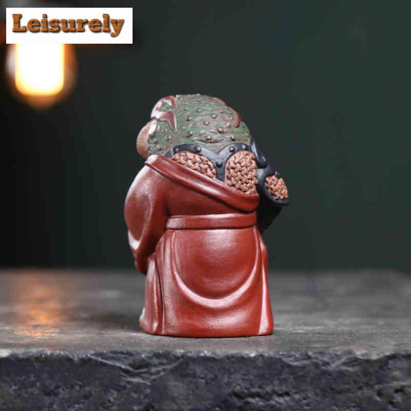 Yixing Purple Clay Wealth Ingot Golden Toad Pixiu Tea Pet Antique Tea Games Tea Figurine Play Toys Tea Statue Ornaments Gift