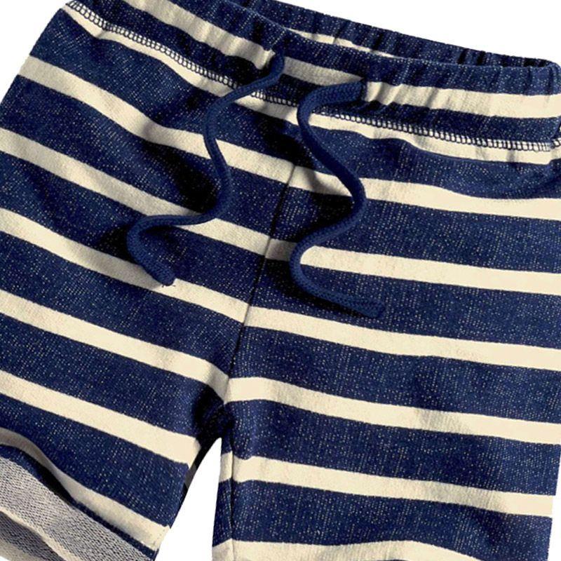 Boys' Striped Shorts 2025 Spring and Summer New Fashion Rolled Hem Pure Cotton Casual Pants for Children and Toddlers