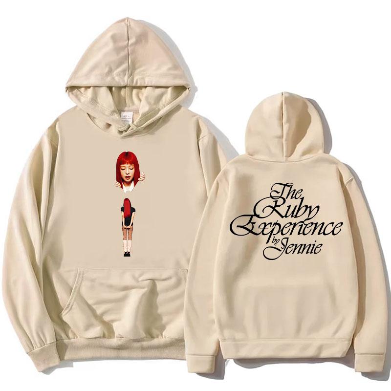 The 1st Studio Album Ruby Hoodie The Ruby Experience Jennie Sweatshirt Long Sleeve Korean Singer Printing Pullovers Women Hoody