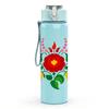 1PC Vibrant Folk Floral Art 750ml Color Plastic Sports Water Bottle Leakproof Flip Straw Lid Suitable for Sports Office Home Use