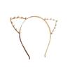 Alloy Cat Ear Headband Pearl Rinestone Hairband Headwear Costume Fancy Party