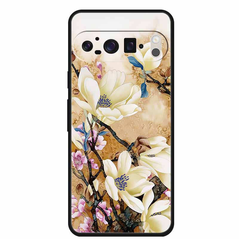3D Emboss Cover For Google Pixel 9 Pro XL / Pixel 9 Pro / Pixel 9 Case Flower Relief Soft Silicone Cover For for Google Pixel 9