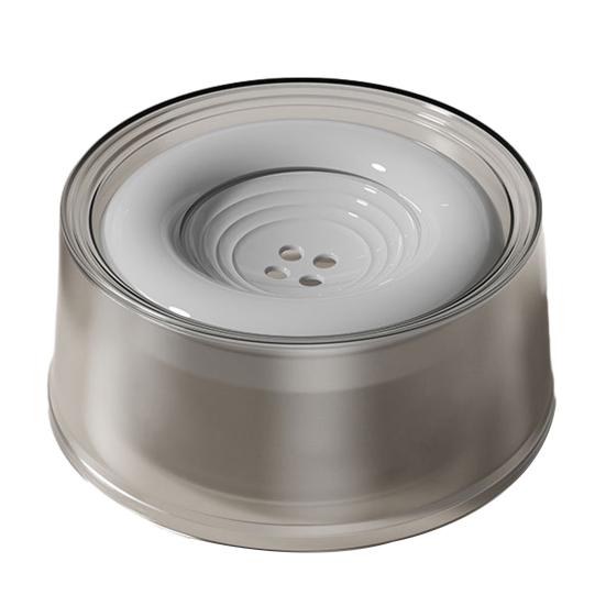 

Непроливающаяся миска для воды для домашних животных с плавающей пластиной, медленная подача воды, диспенсер для воды для животных, уменьшает проливание для собак и кошек серый