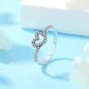 Original 925 Sterling Copper Ring Wishbone Love Heart Crystal Rose Gold Rings For Women Wedding Engagement Birthday Gift Zircon