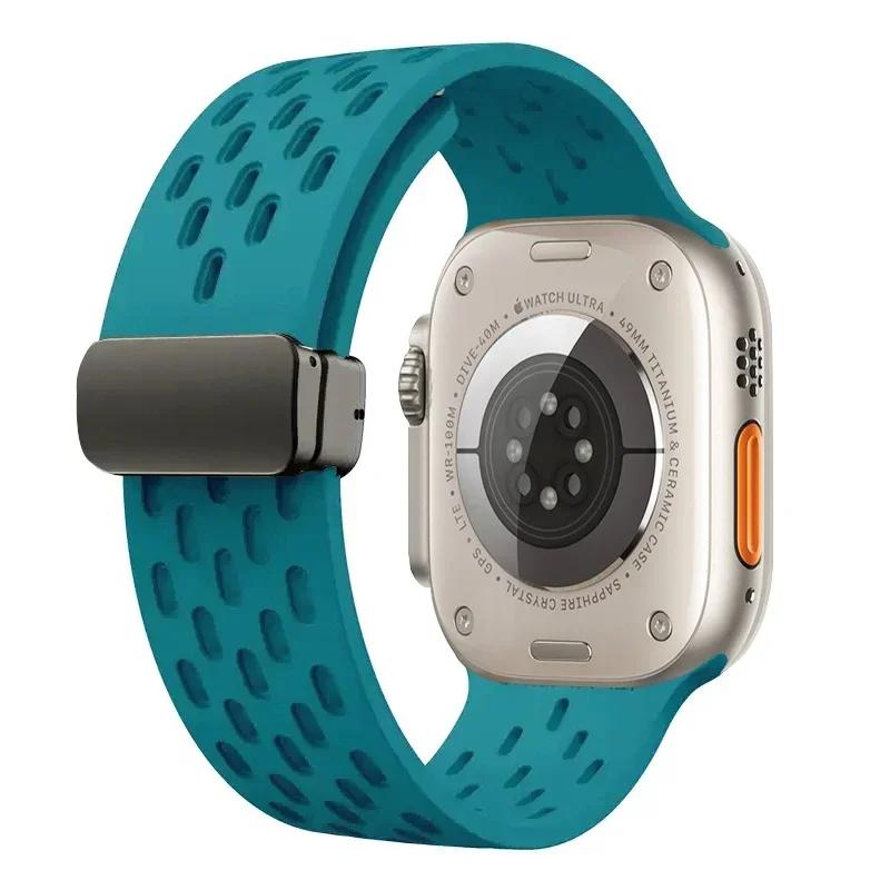 Magnetic Band For Apple watch ultra 2 Strap 49mm 44mm 40mm 42mm 44 45 mm Silicone Bracelet iWatch Series 9 7 8 se 6 5 41mm 45mm