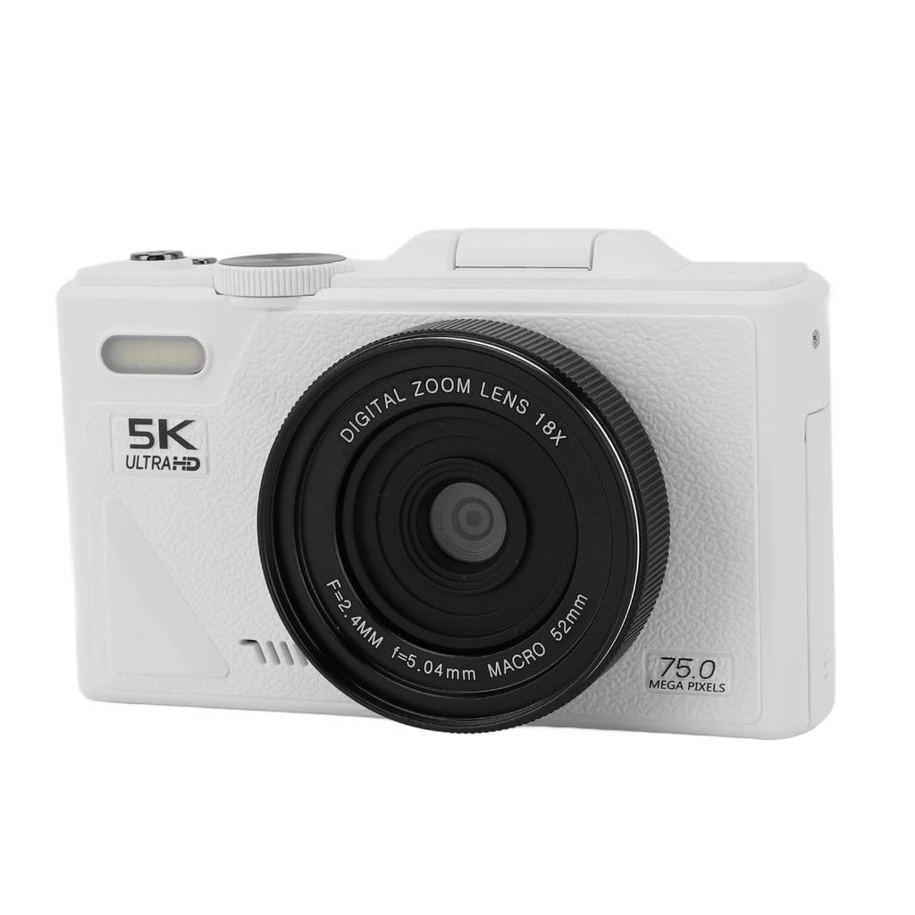 5K Digital Camera 75MP HD 18X Digital Zoom Autofocus Retro Mirrorless Camera with 3 Inch Screen for Travel Photography