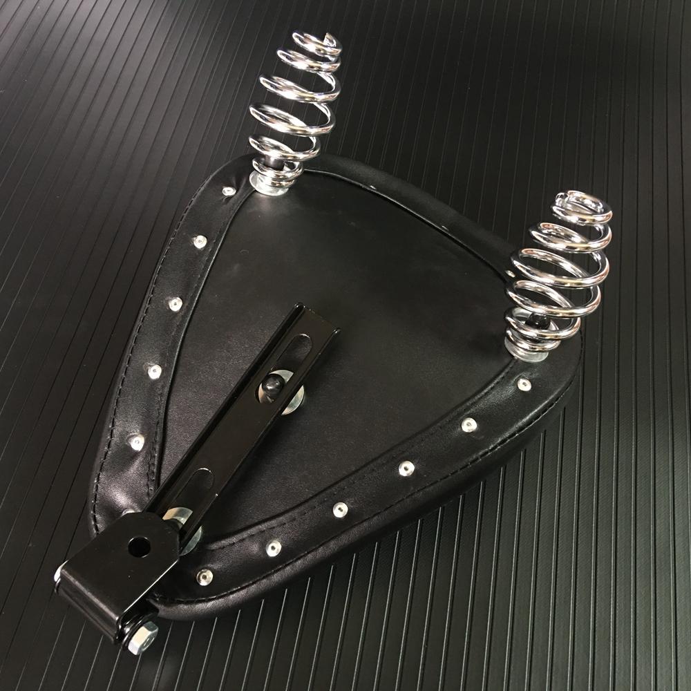 Black Motorcycle Roll Leather Solo Seat & Spring + Saddle Bracket Universal For Harley Sportster 883 XL Chopper