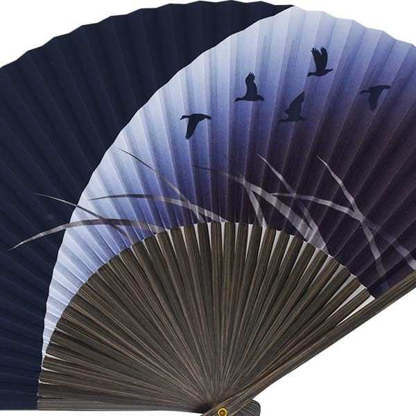 paper folding fan dyed bone wild goose Yamani [KYOTO YAMANI] Men's 21.5cm
