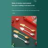 Durable Stainless Steel Christmas Spoon Set 4Pcs Adorable Snowman Santa Tree Handle Flatware for Daily Xmas Dining Use