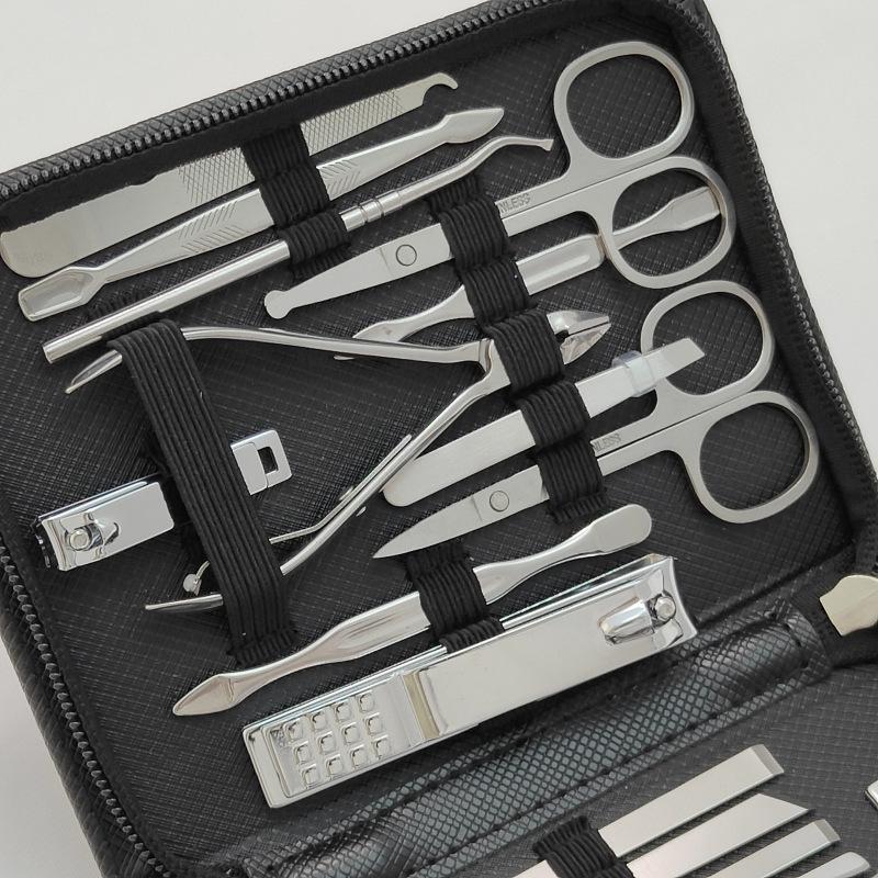 30-Piece Stainless Steel Manicure & Pedicure Set with Nail Clippers, Eyebrow Tweezers, and Blackhead Tools