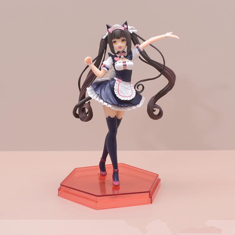 Long haired cute stockings girl Nekopara Chocola Vanilla PVC Action Figures Anime Figure Model Toys Collection Doll Gift