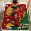 1PC Custom Name CR7 Patterned Flannel Blanket Suitable For All Seasons for Home Decor Warmth and Comfort Gifts Holiday Present -HE118