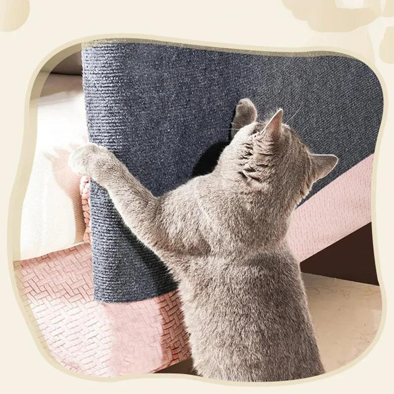Cat Scratch Mat,Trimmable Self-Adhesive Carpet DIY Climb Cat Scratcher for Couch Furniture or Wall Protector Cat Crawling Mat