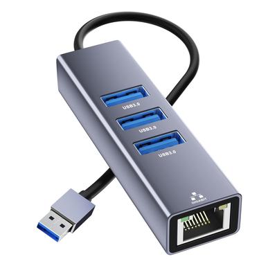 USB zu LAN USB Kabelgebundener LAN Ethernet Adapter 1 Gbit/s 3 USB 1000 Mbit/s LAN Ethernet Gigabit LAN Konvertierung USB Kompatibel mit Mac 4-in-1 Adapter, Hub,