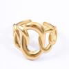 304 Stainless Steel Adjustable Hollow Design Chain Ring 3D Hand Jewelry