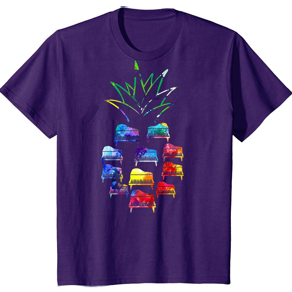 Piano Ananas Esenciální Retro Klasický Retro Vintage Tričko Klávesy Přehrávač Hudby Streetwear Krátký Rukáv Klavírista Dárek Tričko