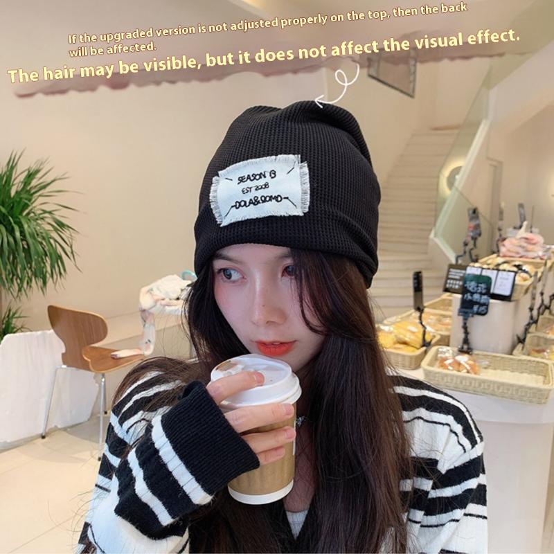 Casual Keep Warm Thin Knit Hat Cute Outdoor Cold Cap Ear Protection Warm Stack Hat For Men Women