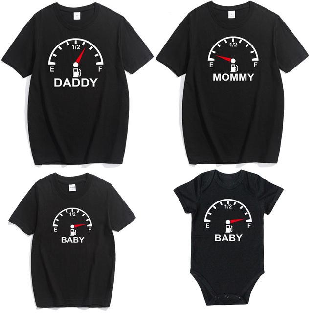 Funny Oil Gauge Parent-Child T-Shirt - Father-Son Matching Outfit