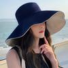 Sluneční klobouk, Plážový klobouk, Elegantní Dámský s širokou krempou - Stylový Cestovní klobouk pro ochranu obličeje, Různé barvy, Prodyšný, Ideální pro pláž a venkovní dobrodružství