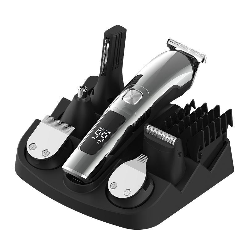 

Многофункциональный электрический набор для стрижки волос с цифровым дисплеем, бритвой и парикмахерскими ножницами LCD 6-in-1 set