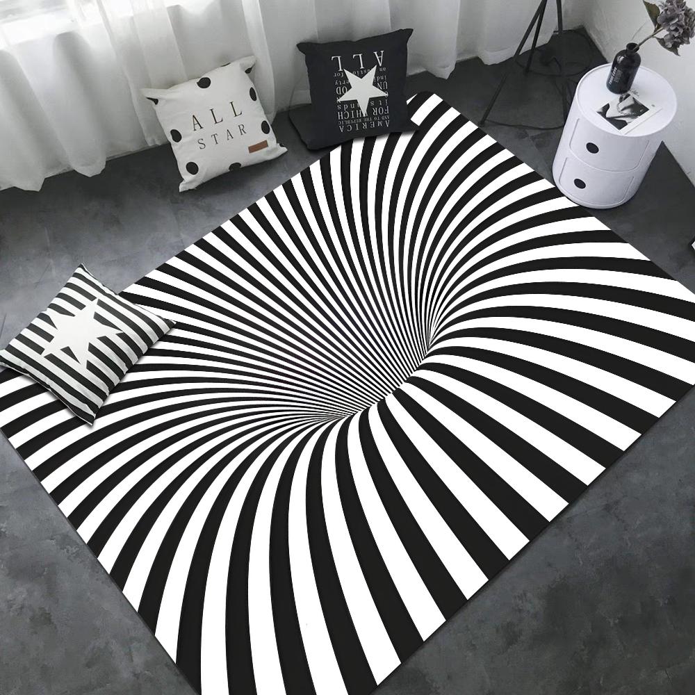 3D Vortex Illusion Fußmatte Waschbar Rutschfest Wohnzimmer Sofa Stühle Bereichsmatte Küche Fußmatte Bereichsteppich