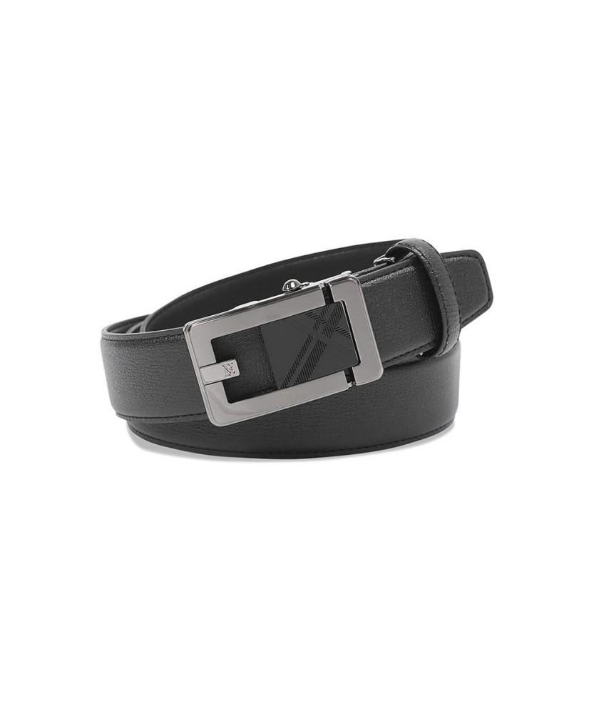 Benobelo Derby Embossed Cowhide Check Square Automatic Belt Black_Bmg1Acb1106K1