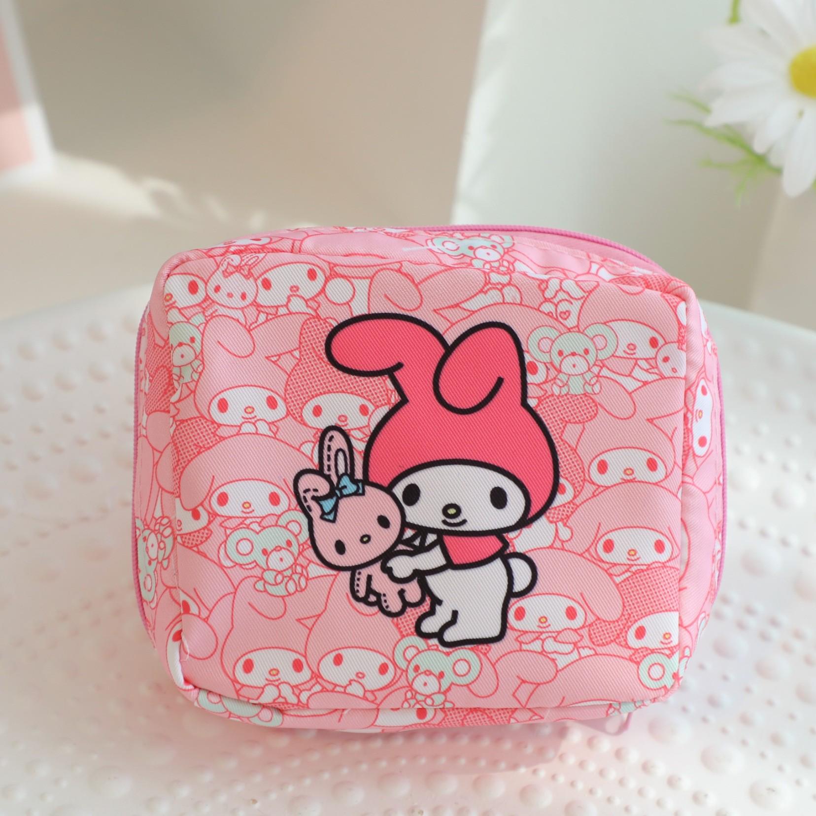 Kuromi Japanese Style Menstrual Pad Bag - Large Capacity Portable Cosmetic Bag