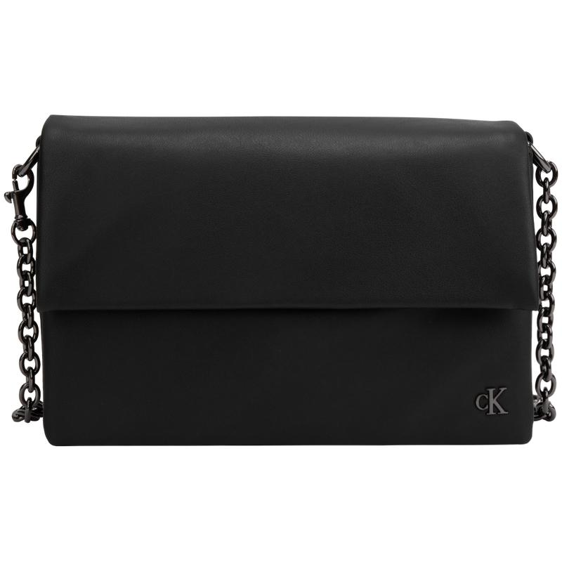 

Calvin Klein Fashionable Small Metal Letter Flap Chain Small Square Pillow Bag Women Shoulder Bag Midnight-Black DH3571-UB1 Basic Set (Bag)