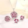Jewelry Copper Bottom Gold-Plated Simulation Red Corundum Rose Temperament Light Luxury Suit Women