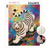 Shiny Pearl Vibrant White Tiger DIY Painting Creative Bead Art Craft Household Wall Decoration Nice Present For Art Hobbyists Home Ornament Decor