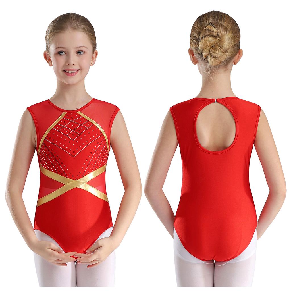 Mädchen Glänzend Bronzing Ballett Gymnastik Trikot Athletisch Activewear Training Jersey Athletisch Unitard Eiskunstlauf Kostüm