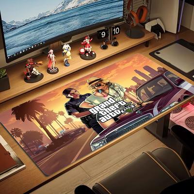 GTA V Kleur Muismat Grote Gaming Tafelkussen Antislip Laptop Tablet Grote Muismat XXL Mat Mini PC Speelmat Met Vergrendelde rand