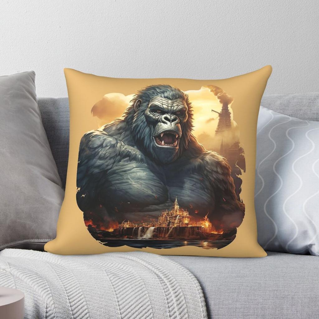 King Kong Breathtaking Pillowcase Polyester Linen Velvet Creative Zip Decorative Throw Pillow Case Bed Cushion Case