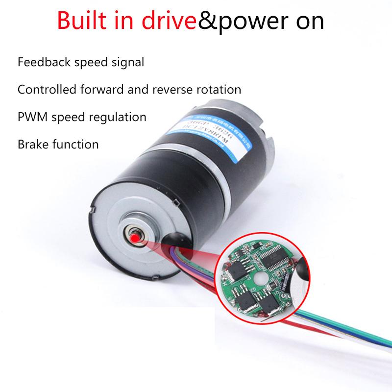 MAX 100KG 36MM 3626 Brushless DC Reduction Planetary Gear Motor 12V 24V 30000hours Miniature Large Torque Speed Regulating Motor