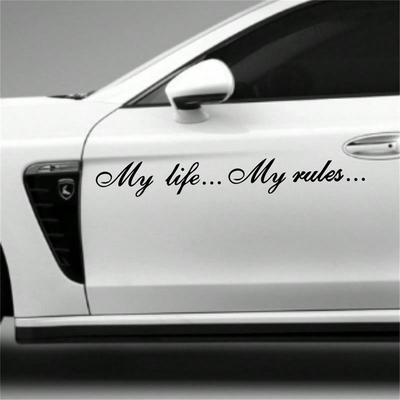 My Life... My Rules... Personalized Car Stickers Personalized Car Stickers Front and Rear Glass Body Patterned Stickers