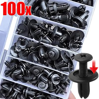 50/100Pcs Car Bumper 8mm Hole Plastic Rivets Fastener Screws Car Door Trim Panel Retainer Fasteners Clips Car Accessories