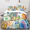 Gelddruck Bettbezug King/Queen Größe, Dollar-Scheine mit dem Porträt von Ben Franklin, Dekoratives 2/3-teiliges Polyester-Bettwäscheset