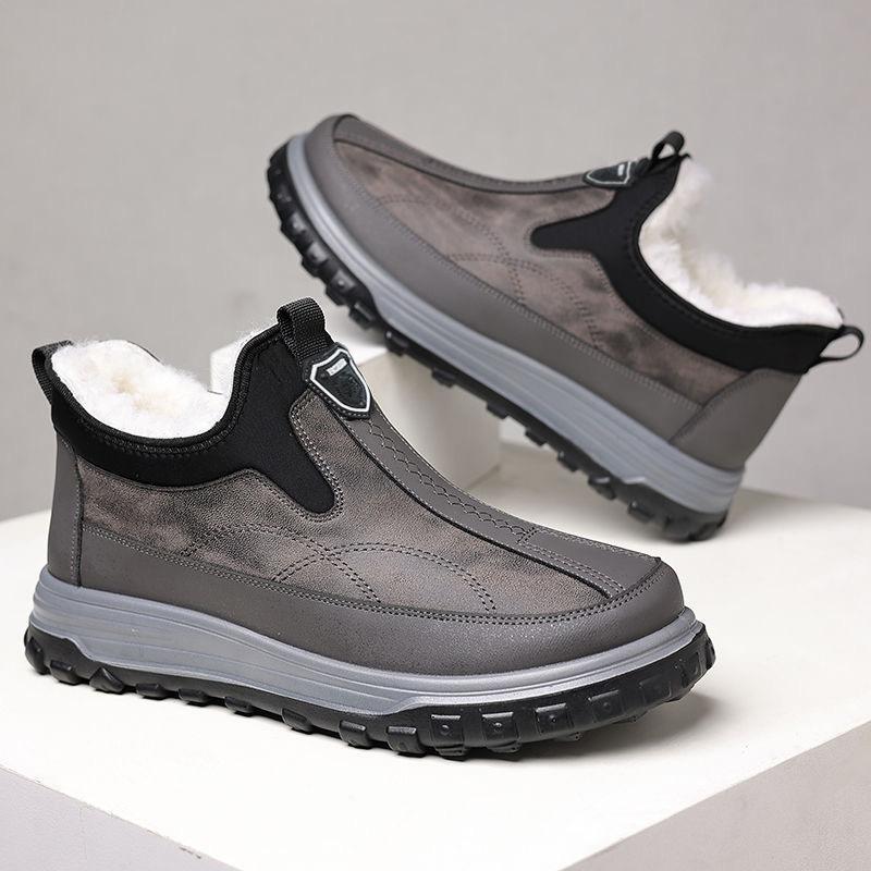 Cotton shoes men's winter new men's cotton boots one pedal piled thickened dad shoes outdoor warm men's shoes