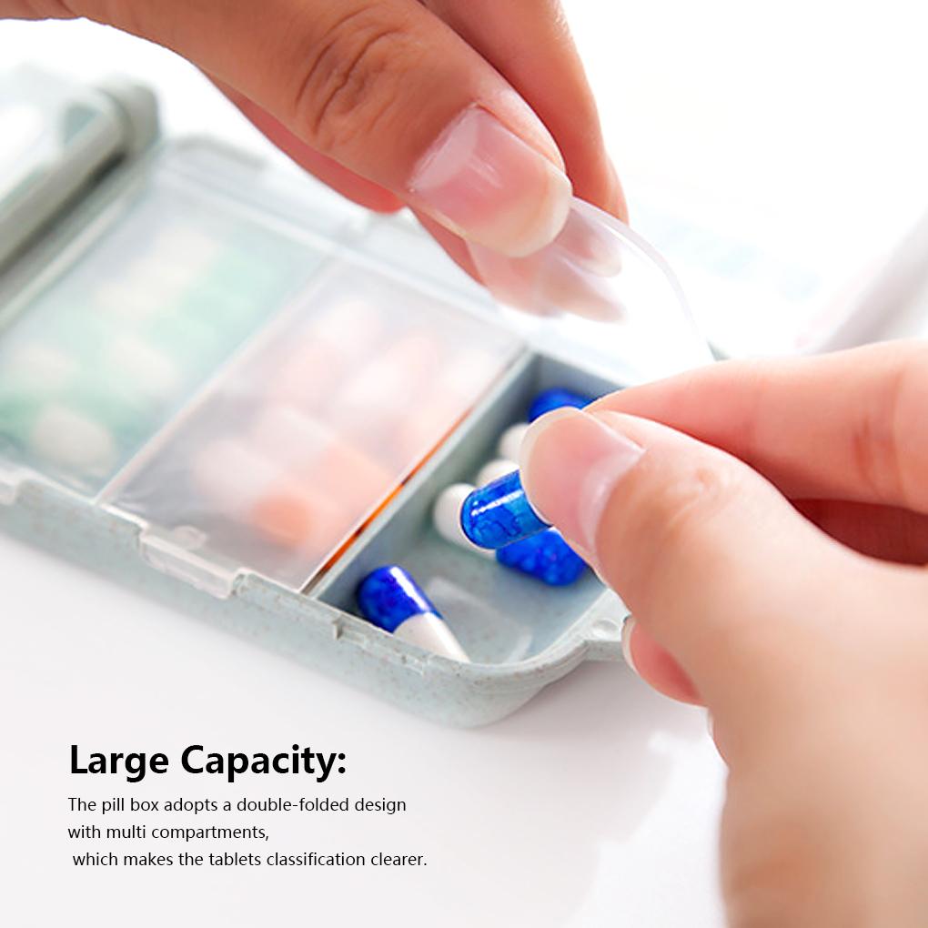 Pill Box Sealed Portable Container Collapsible Tablet Organizer Storage Divider Hiking Indoor Outdoor Dispenser