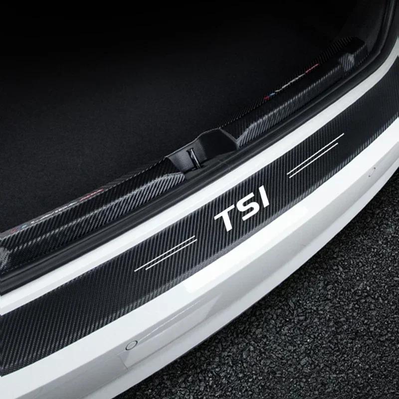 RSQ1 Valve Stems Caps Luminous Auto Door Sill Protect Decals Anti Scratching, For Volkswagen VW TSI Logo Car Threshold Strip Welcome