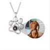 925 Titanium Steel Paw Print Dog Tag Necklace - Cute Collarbone Chain with Animal Markings Projection Pendant