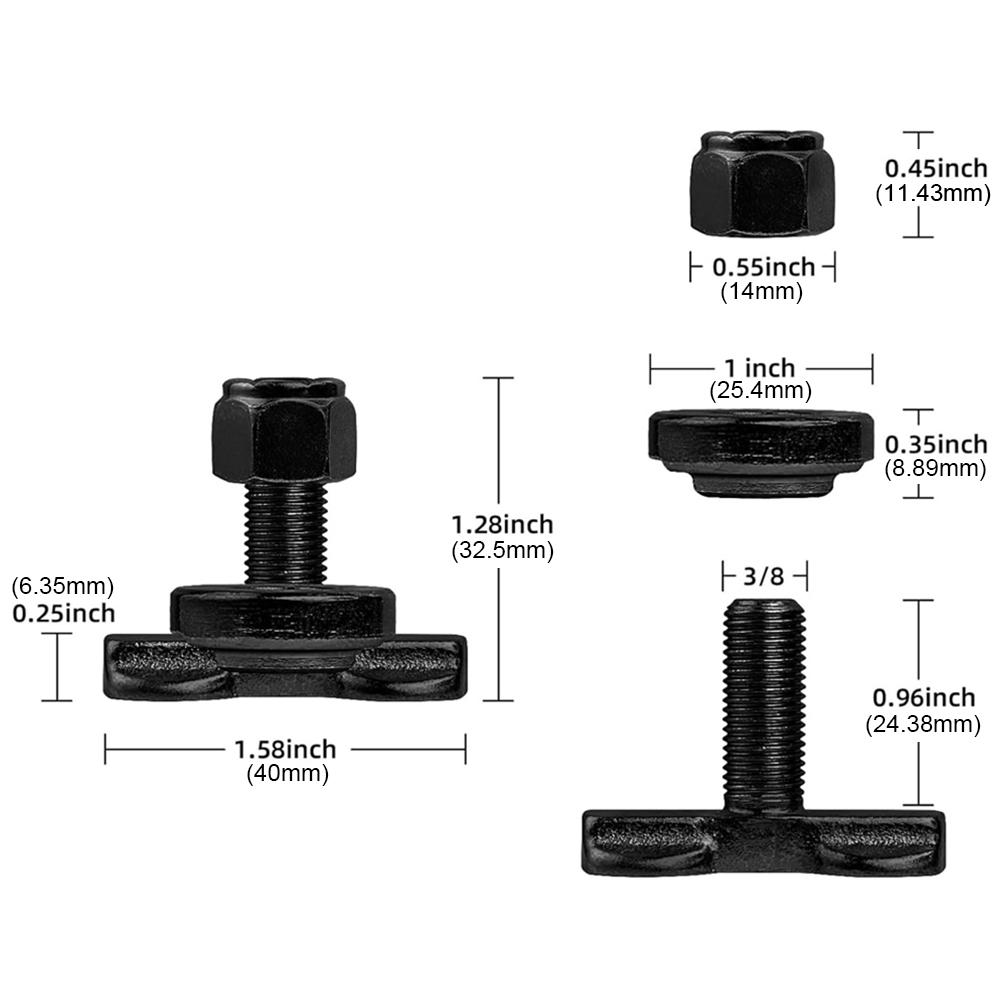 8Pcs Threaded Stud Nut Fitting Tie Down Used with L Track Rail Hook Tie Down Rope Anchor Point Steel for Car Truck Bed Pickup RV