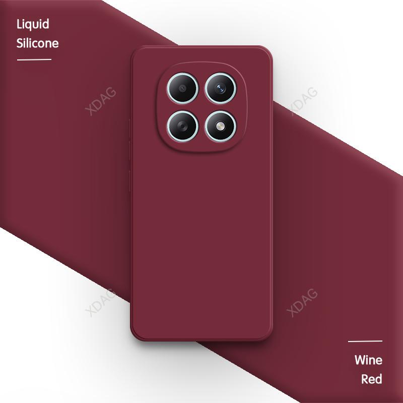 

Soft Square Liquid Silicone Case Shell for Xiaomi Poco M8 Pro M8Pro 5G Lens Protection Internal Flocking TPU Original Back Cover Poco M8 Pro вина червоного кольору