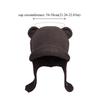 Korean Cute Bear Ear Knitted Cap Winter Autumn Y2k Warm Beanie Hats Sweet Soft Ear Protection Cap Ski