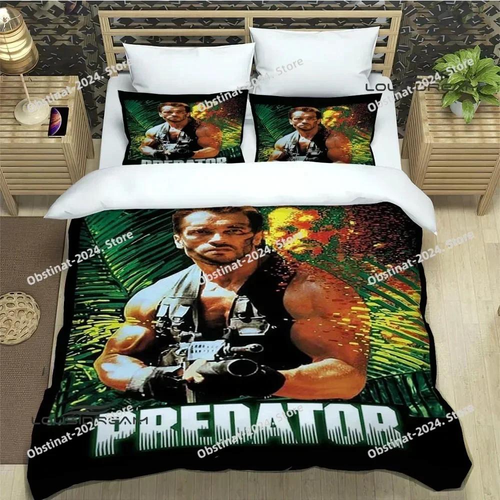 Set de așternuturi Schwarzenegger Terminator Imprimat single Cearșaf cu pilotă Cuvertură de pat Față de pilotă Față de pernă 3 Piese Dimensiune Copii Adulți