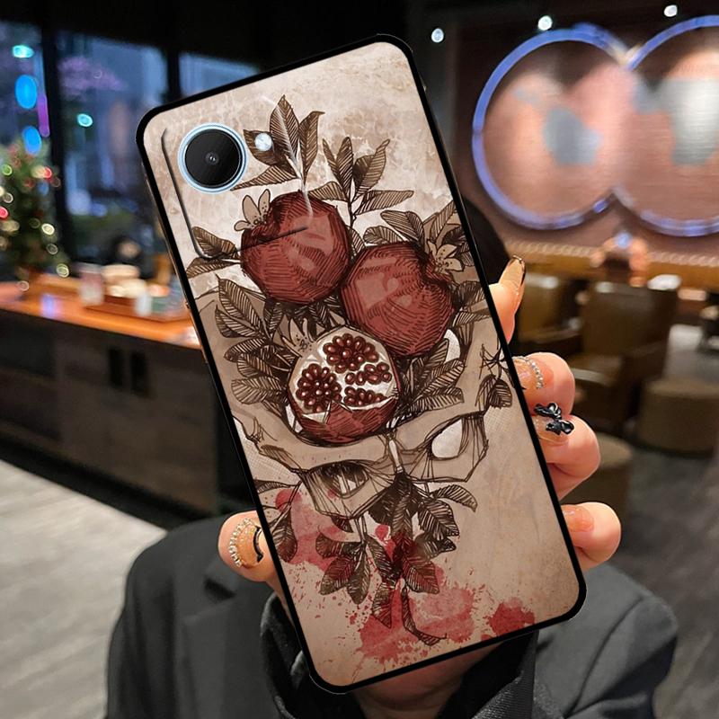 Food Fruit Red Pomegranate Case For Realme 13 Pro Plus 12 11 14 15 GT6 GT7 Pro C15 C35 C53 C55 C61 C63 C65 C67 C71 C75
