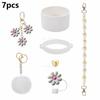7Pcs /1Set for Cup Including Flower Straw Cover Cap for Straws Pom Chain and Silicone Boot for Cup Accessories